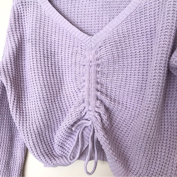 Sincerely Jules Light Purple Cropped Knit Sweater - Picture 3 of 9